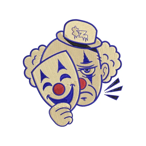 Angry Joker Embroidery Design