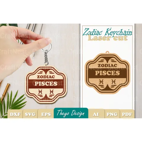 Zodiac Keychain SVG Bundle