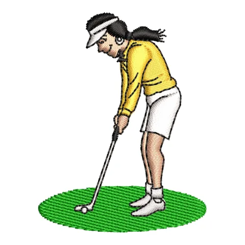 Golf Lady Embroidery Design