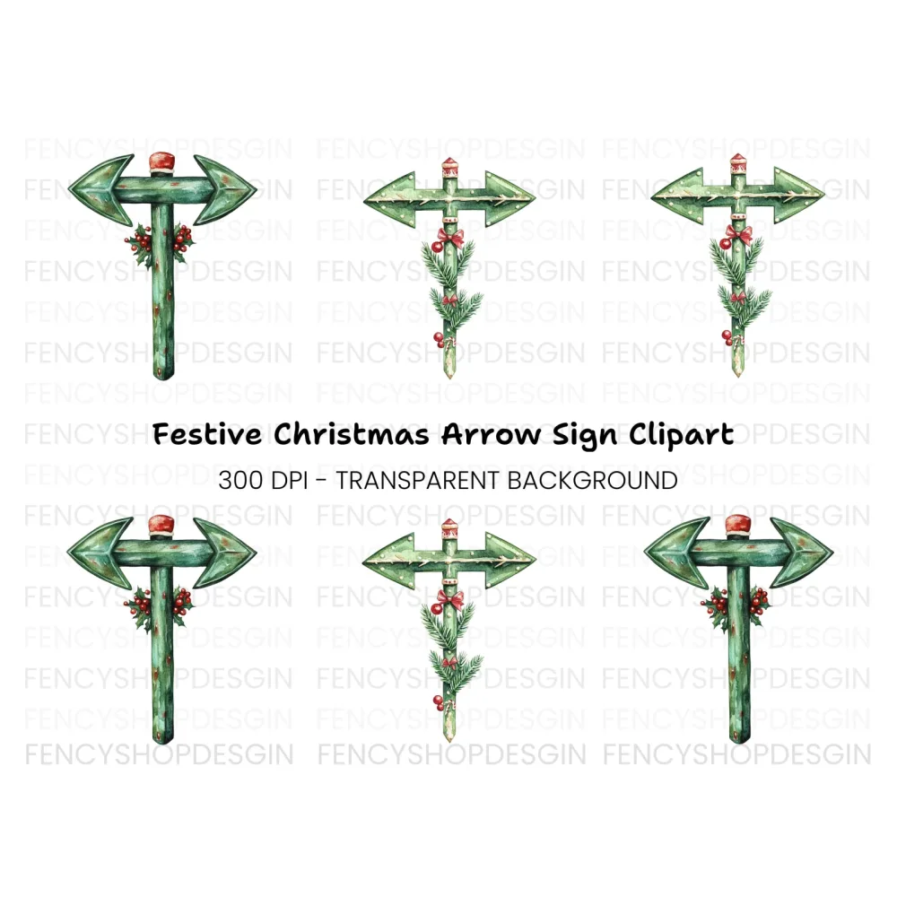 Christmas Arrow Sign Clipart Bundle