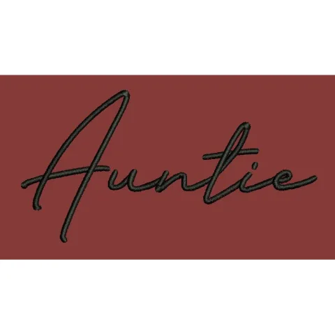 Auntie Typography Embroidery Design