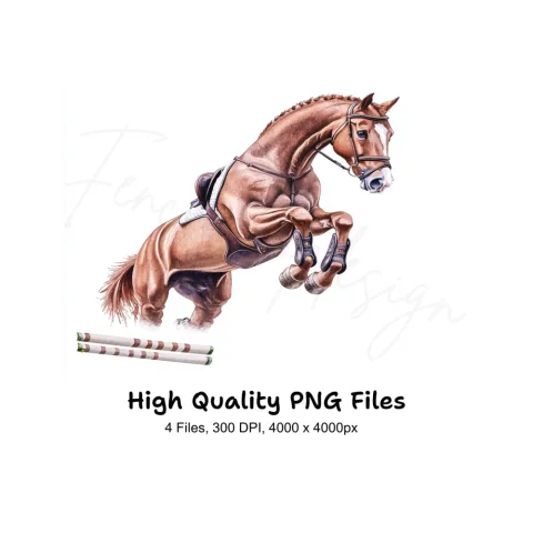 Jumping Horse Equestrian Clipart Bundle