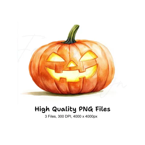 Spooky Halloween Jack-O'-Lanterns Clipart Bundle