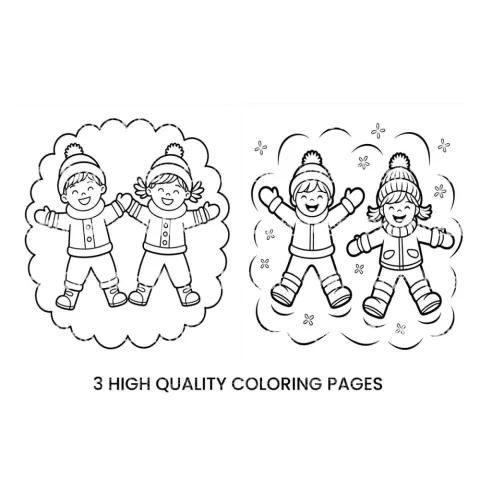 Snow Angels Winter Fun Coloring Books