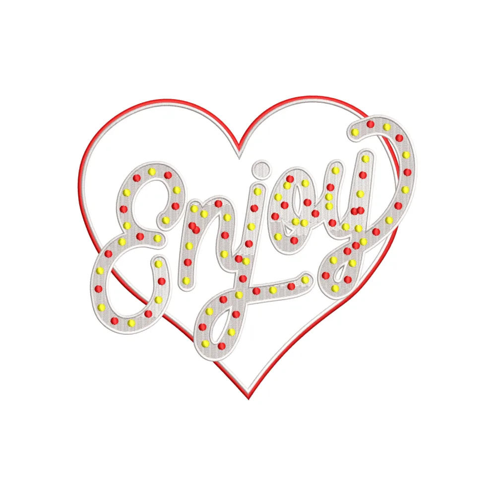 Love Enjoy Embroidery Design