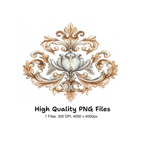 Elegant Baroque Ornament Clipart Bundle