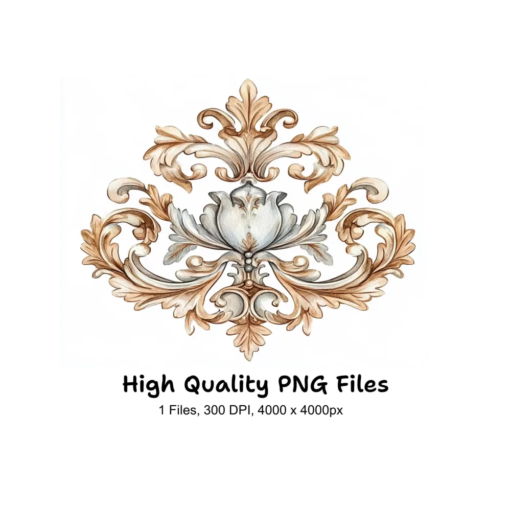 Elegant Baroque Ornament Clipart Bundle