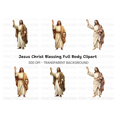 Jesus Waving and Blessing Clipart Bundle
