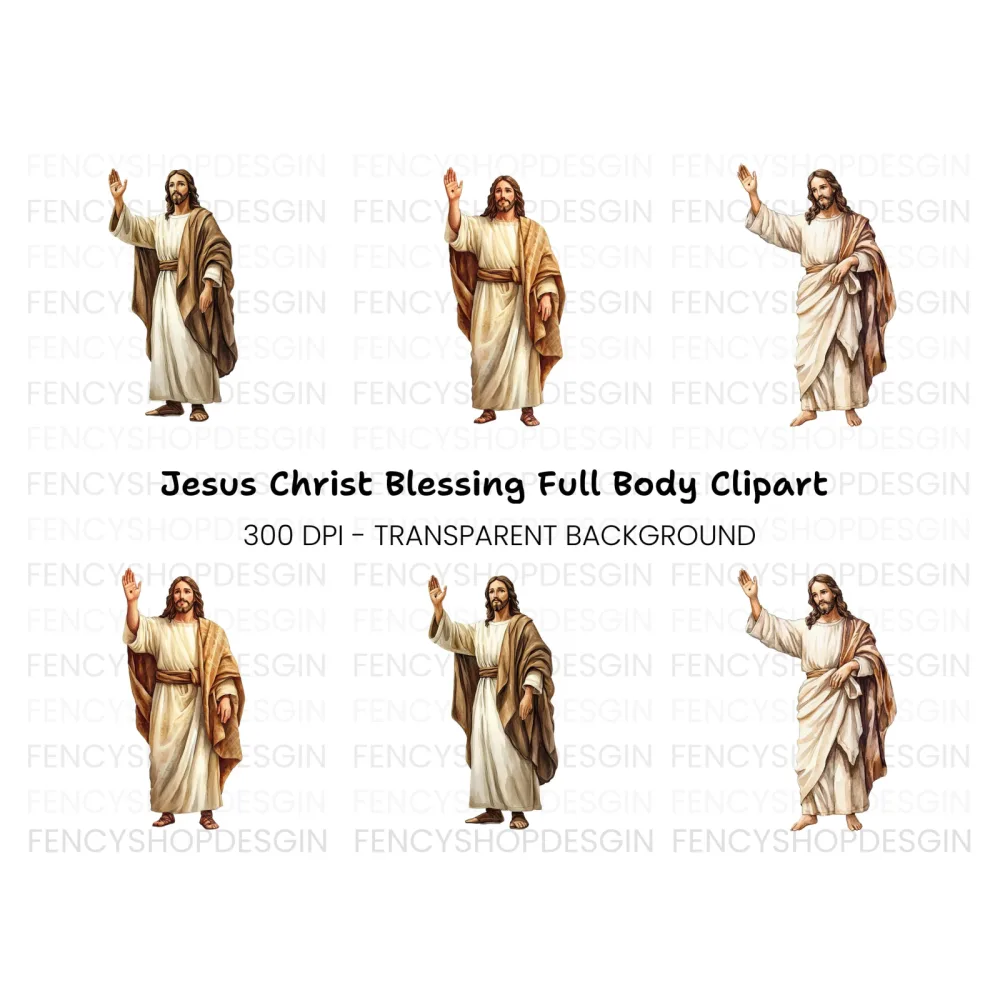 Jesus Waving and Blessing Clipart Bundle