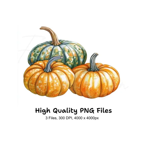 Autumn Pumpkin Clipart Bundle