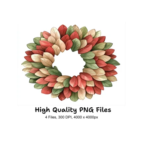 Autumn Leaf Wreaths Clipart Bundle