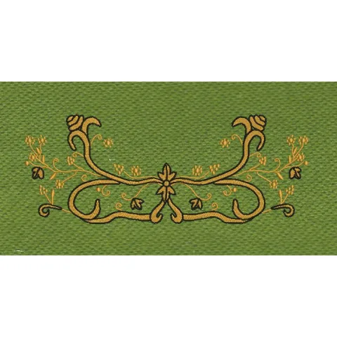 Floral Scroll Gold Embroidery Design