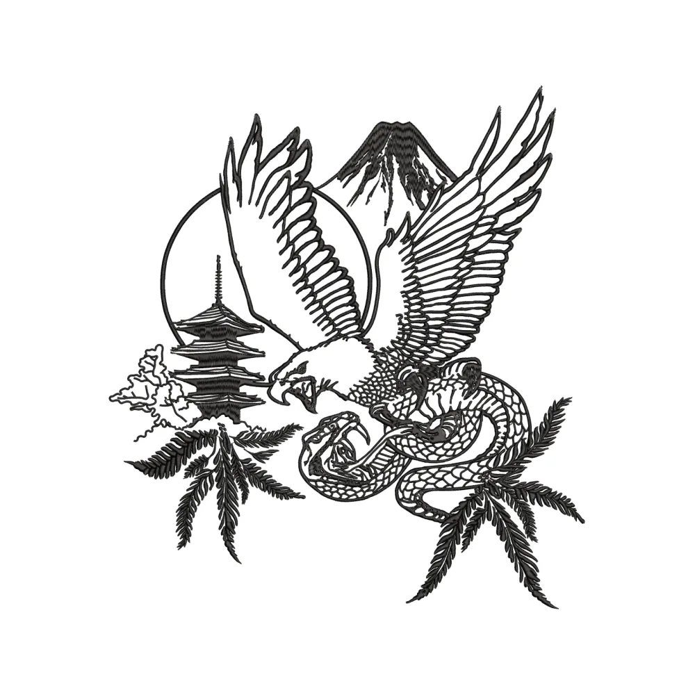 Dragon Hill Embroidery Design