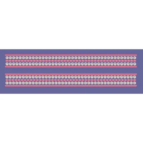 Parallel Pink and Cream Beaded Border Embroidery Design