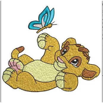 Cartoon With Butterfly Embroidery Design