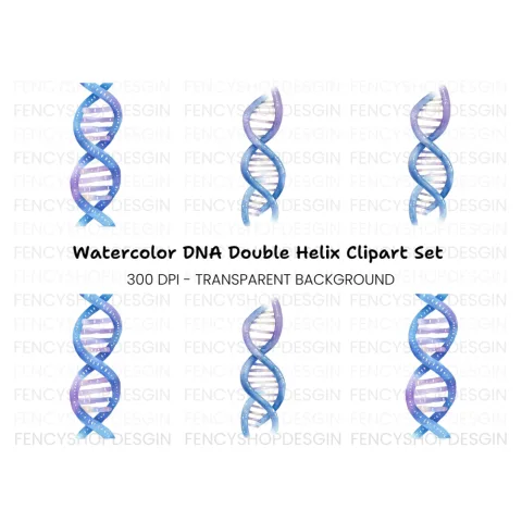 Abstract DNA Helix Clipart Bundle