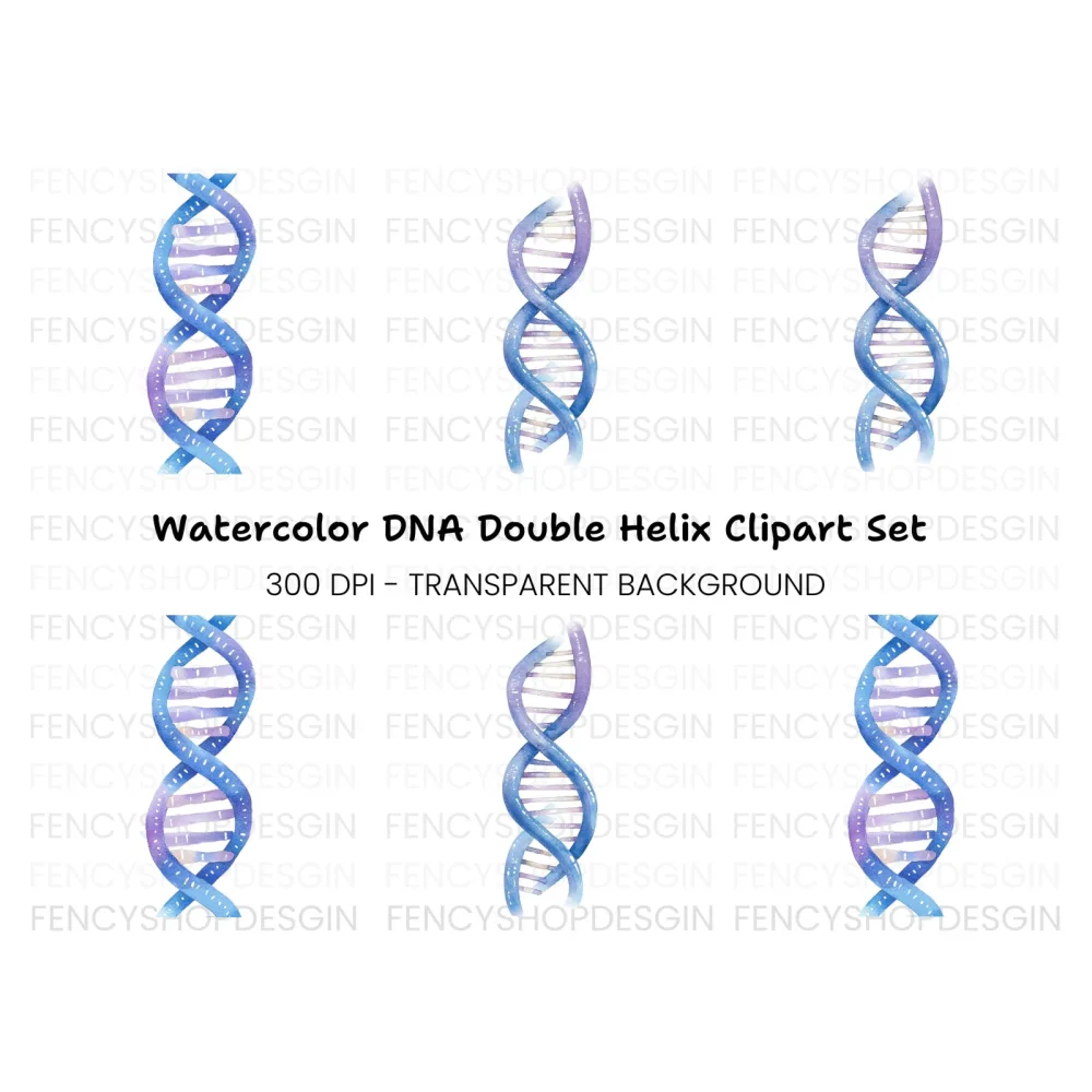 Abstract DNA Helix Clipart Bundle