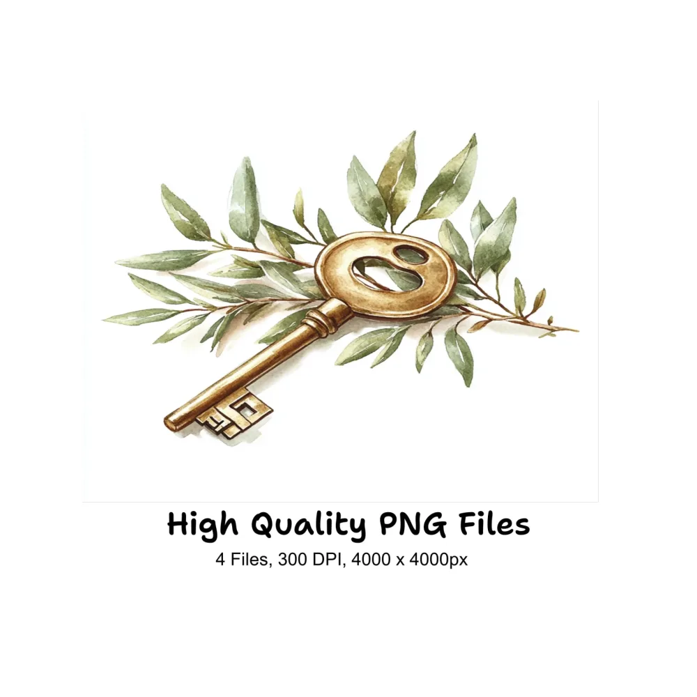 Olive Branch Keys Clipart Bundle