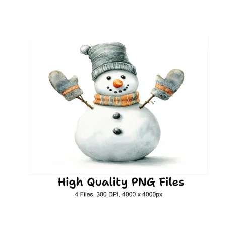 Cute Snowman Clipart Bundle