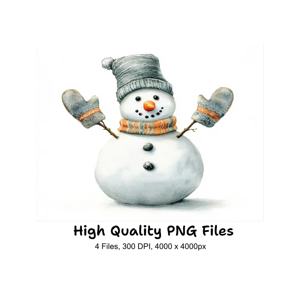 Cute Snowman Clipart Bundle