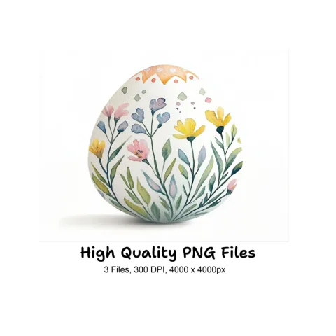 Floral Easter Eggs Clipart Bundle