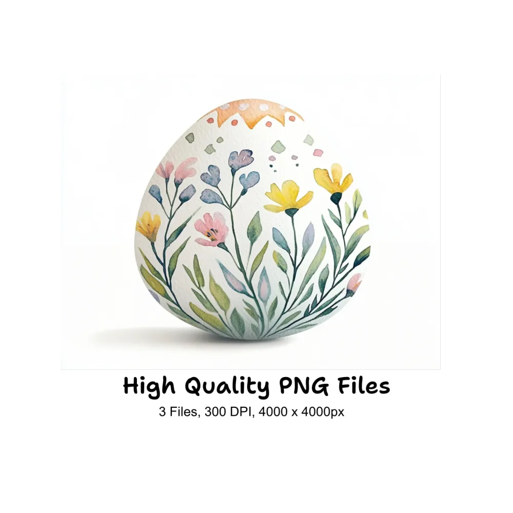 Floral Easter Eggs Clipart Bundle