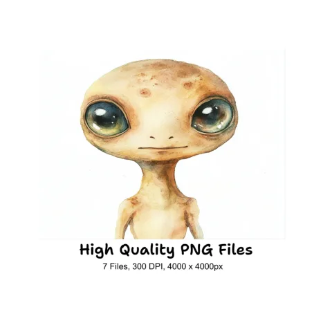 Cute Alien Clipart Bundle