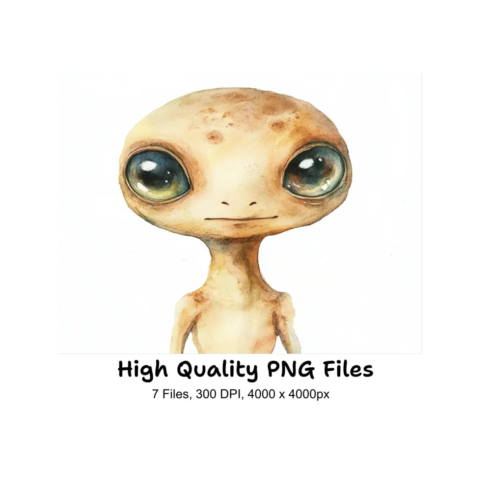 Cute Alien Clipart Bundle