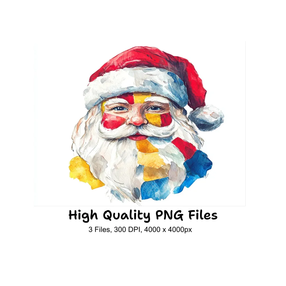 Abstract Santa Clipart Bundle