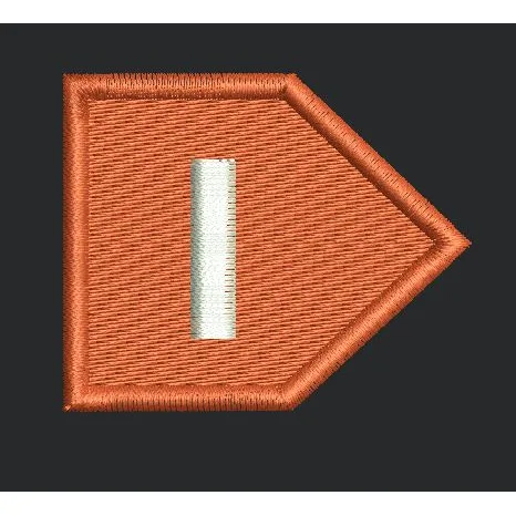 Orange Chevron Letter I Embroidery Design