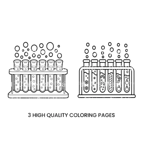 Christmas Test Tube Experiments Coloring Books