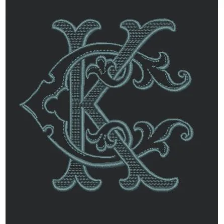 Floral Letter K Embroidery Design