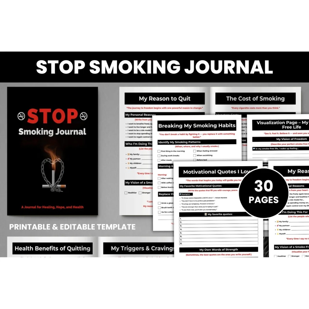 Stop Smoking Journal: Track Your Progress