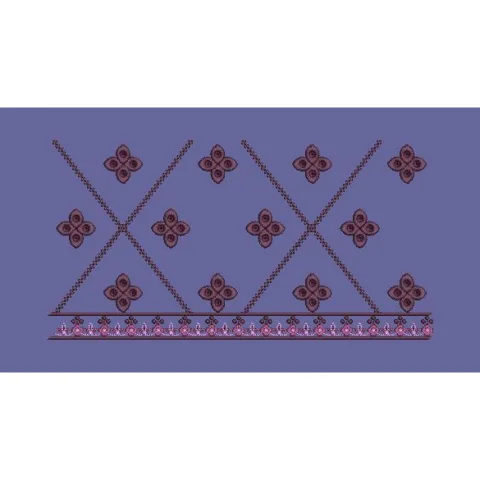 Geometric Diamond Floral Lattice Embroidery Design