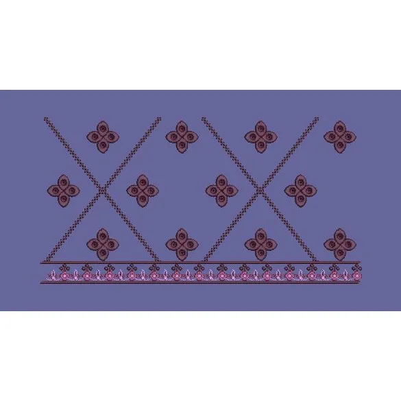 Geometric Diamond Floral Lattice Embroidery Design