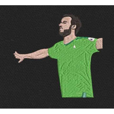 Soccer Player Green & Black Embroidery Design