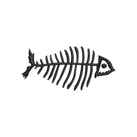 Fish Bone Embroidery Design
