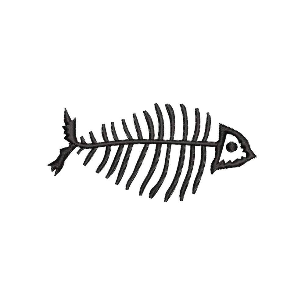 Fish Bone Embroidery Design