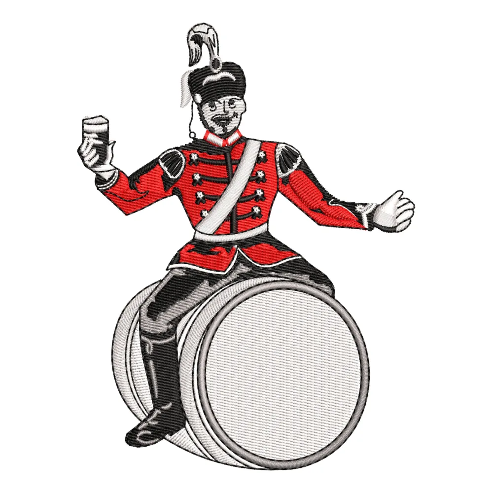 Drum Master Embroidery Design