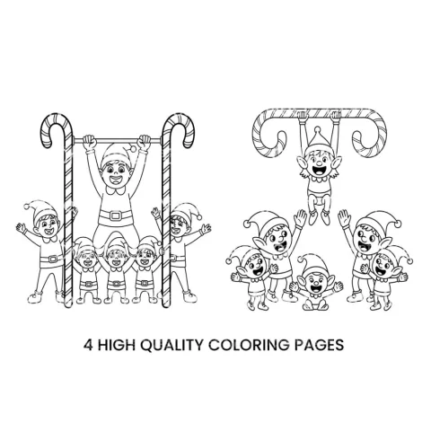 Festive Christmas Elves Coloring Books