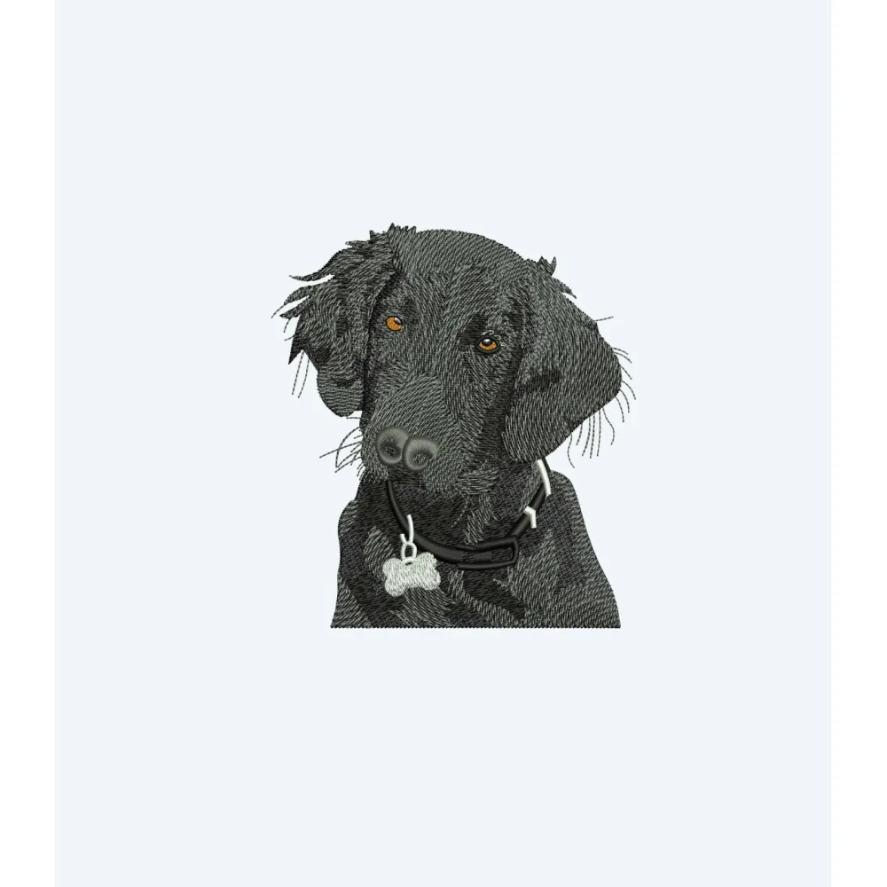 Black Dog Embroidery Design
