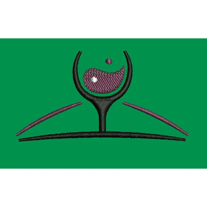 Wine Glass Symbol Embroidery Design