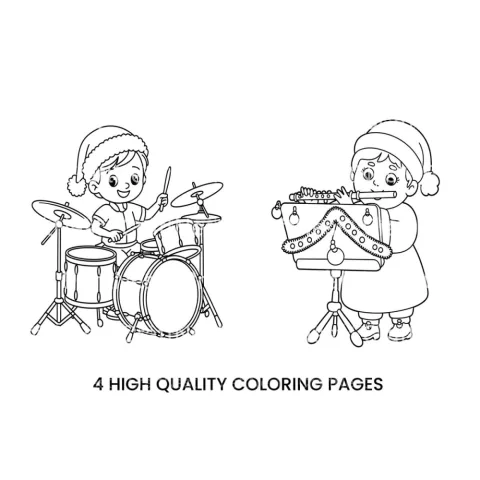 Christmas Flute Player Coloring Books