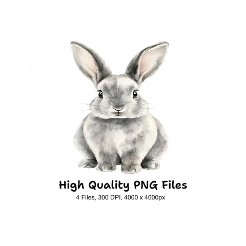 Cute Bunny Rabbit Clipart Bundle