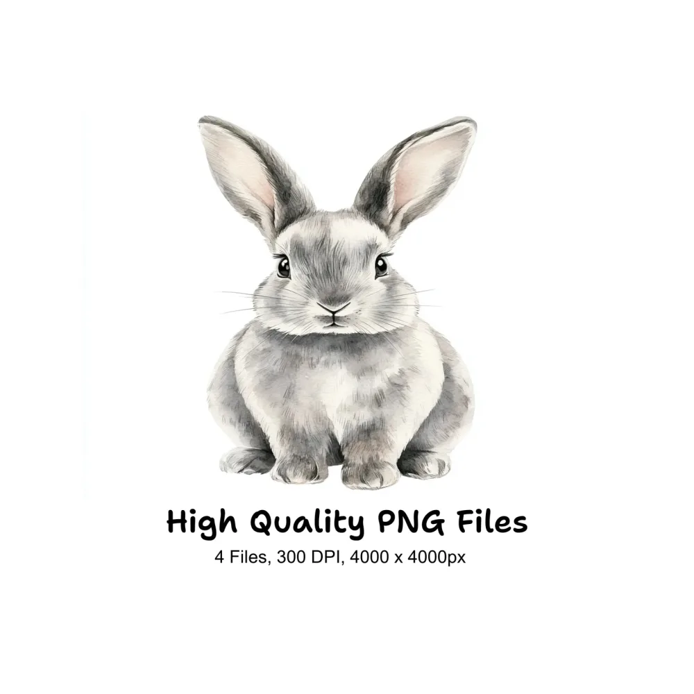 Cute Bunny Rabbit Clipart Bundle