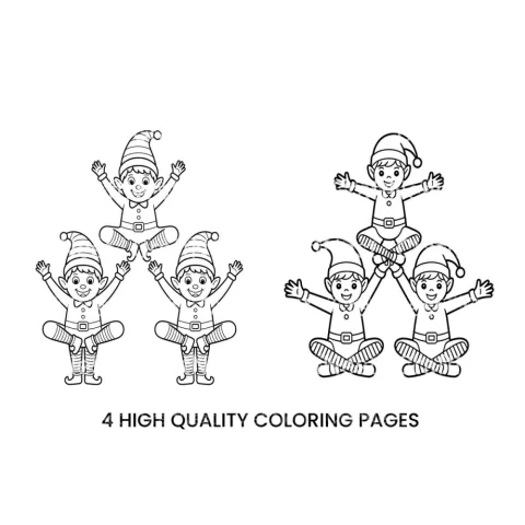 Christmas Elf Pyramid Fun Coloring Books