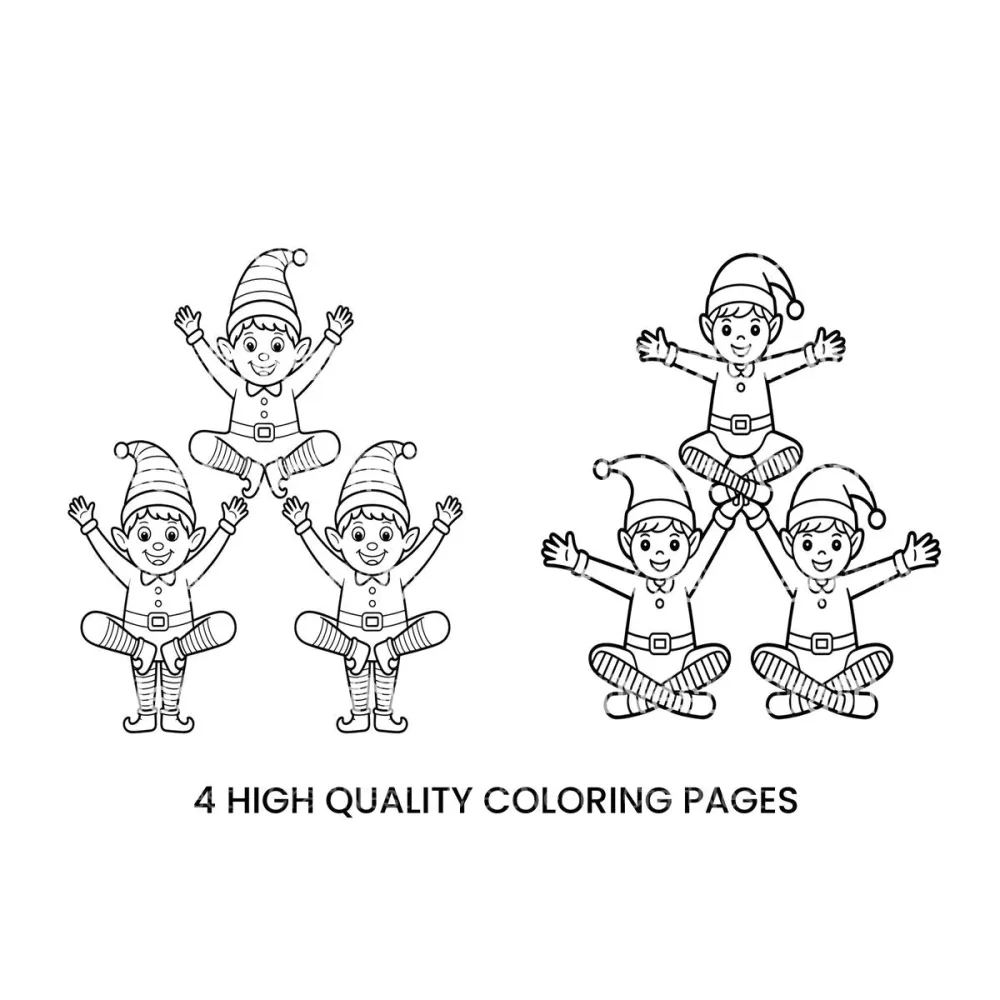 Christmas Elf Pyramid Fun Coloring Books