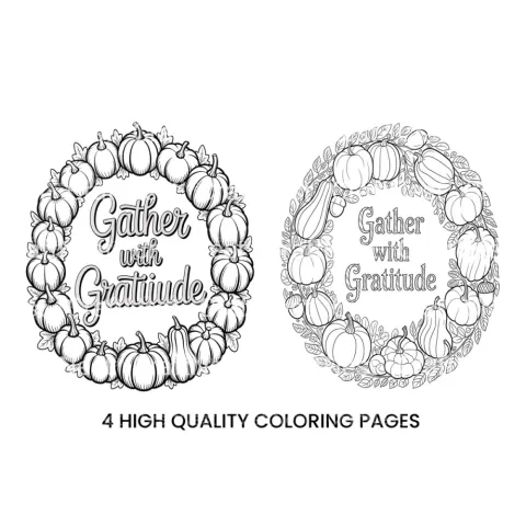 Thanksgiving Wreath Coloring Books
