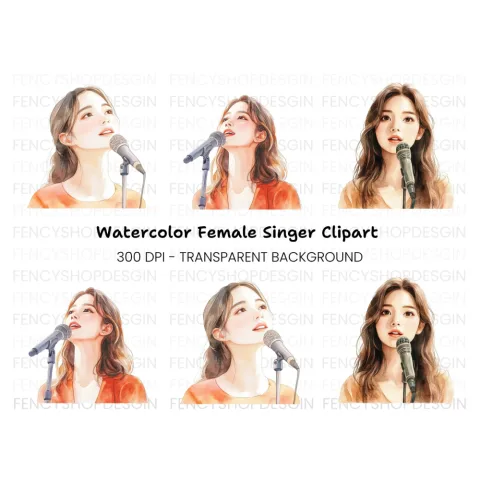 Female Singer Clipart Bundle