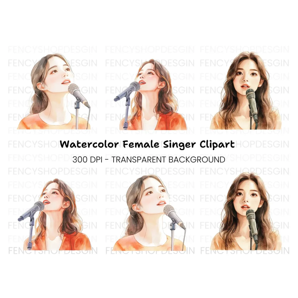 Female Singer Clipart Bundle